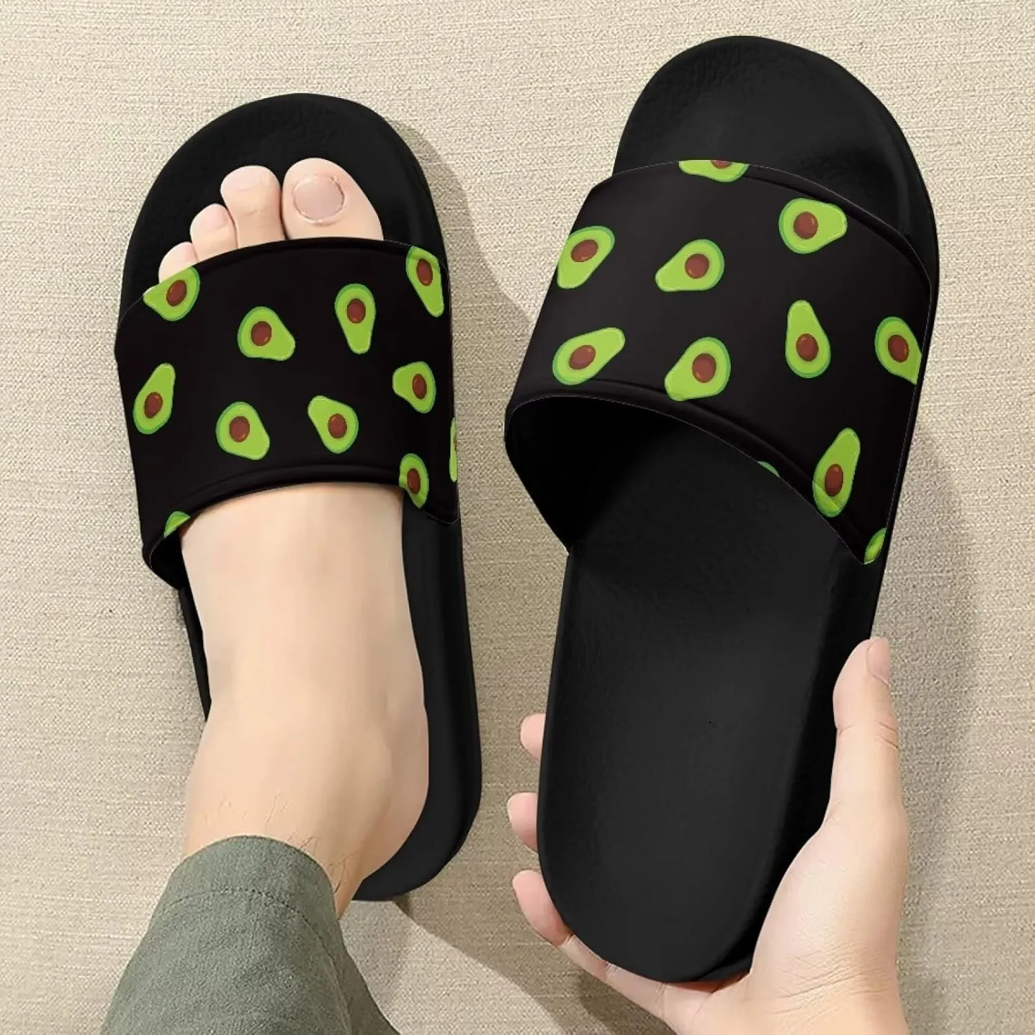 Casual Non-slip Slide Sandals for Women Men Open Toe House Sole Slipper Flat Lightweight Slipper for Bathroom Beach