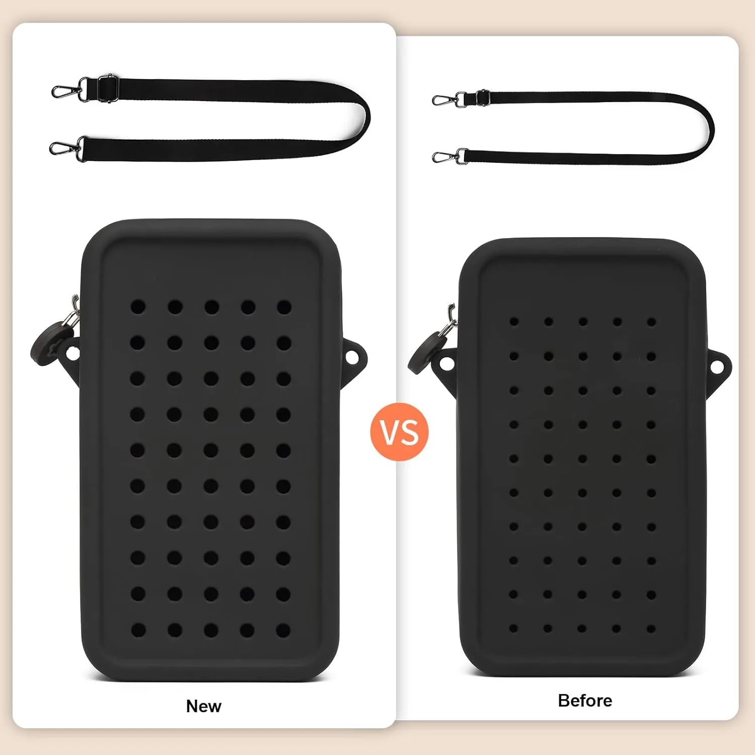 Cell Phone Purse Crossbody Bag for Women with Holes Design for Shoe Charms, Small Crossbody Phone Bag with Adjustable Strap, Soft Silicone Durable & Lightweight for Daily Use