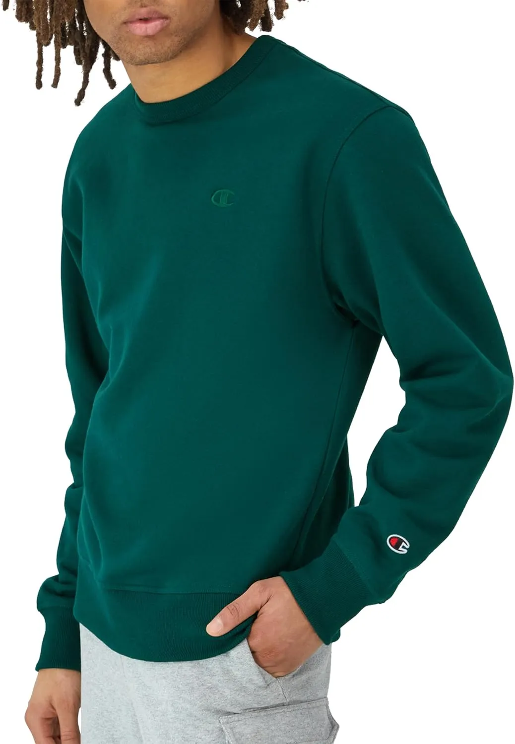 Champion Men's Crewneck, Powerblend Fleece Sweatshirt, Crewneck Sweatshirts (Reg. Or Big & Tall)