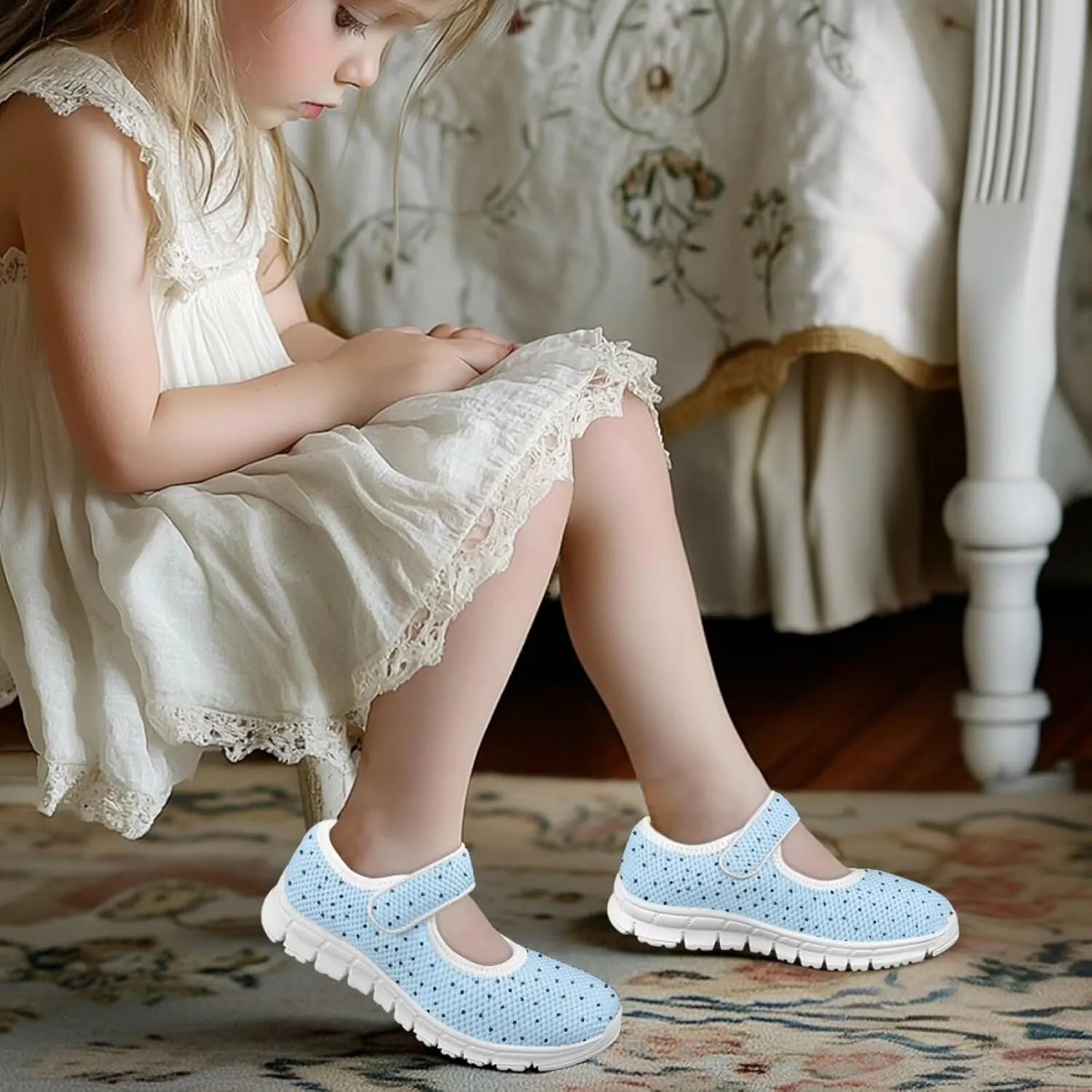 chaqlin Kids Casual Shoes Boys Girls Lightweight Running Walking Flat Mary Jane Shoes Breathable Non Slip Sports Sneakers for School