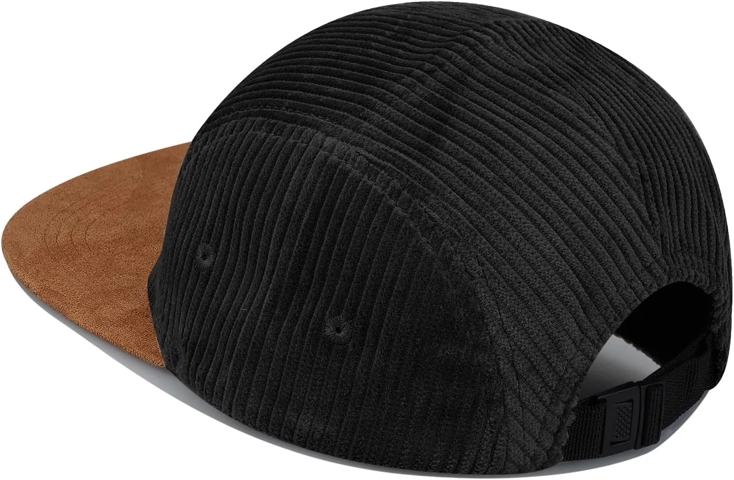 Clakllie 5 Panel Corduroy Baseball Cap for Men Women Soft Flat Brim Trucker Hat Adjustable Hip Hop Hat for Outdoor Travel