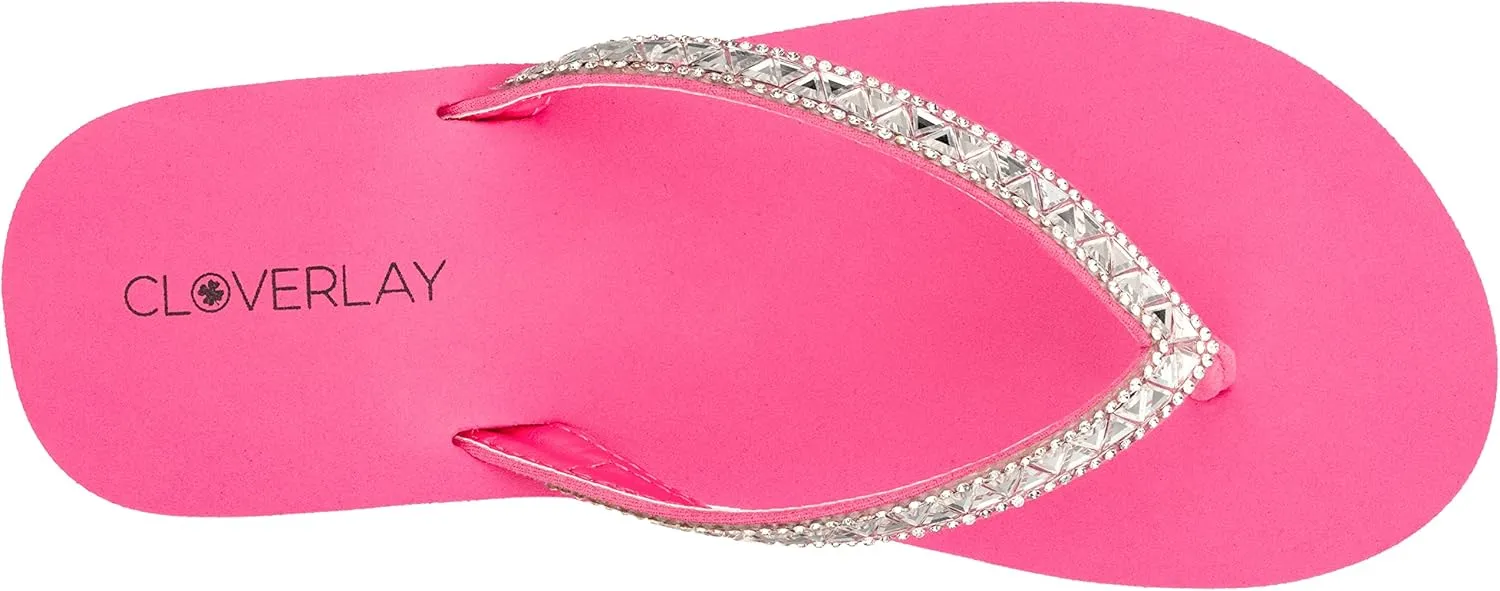 CLOVERLAY Women's Flip Flops Flat Sandals Comfortable Soft Cushion Summer Beach Thong Sandals
