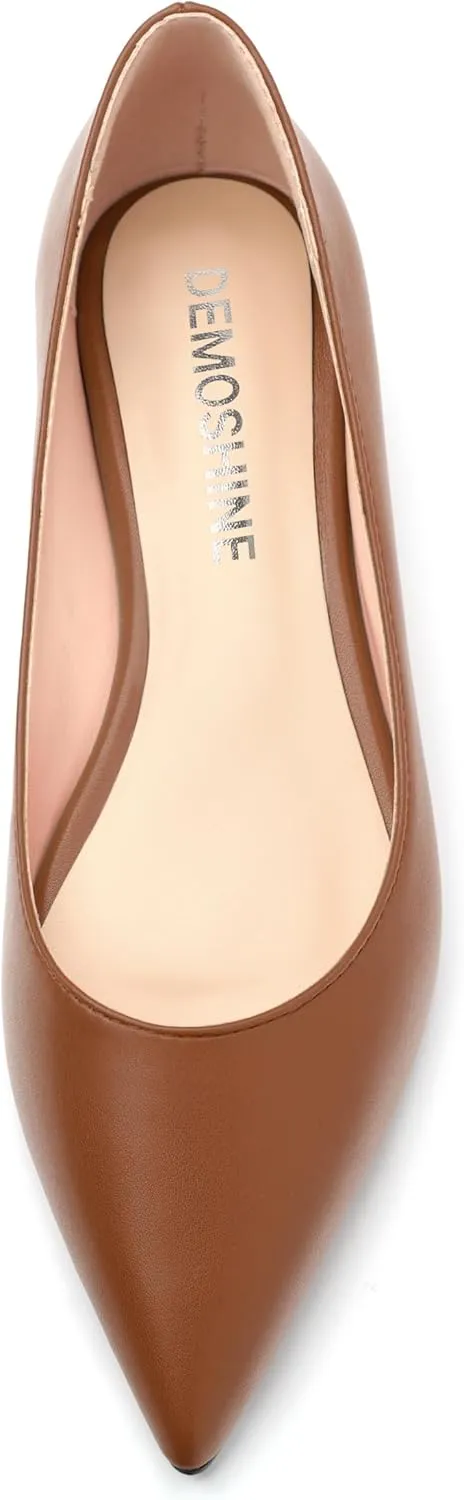 Comfortable Flats for Women Pointed Toe Slip On Pumps Dress Shoe