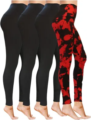 COMFY FOREVER Leggings for Women W/5' High Waist Tummy Control Ankle Length Pants Bundles