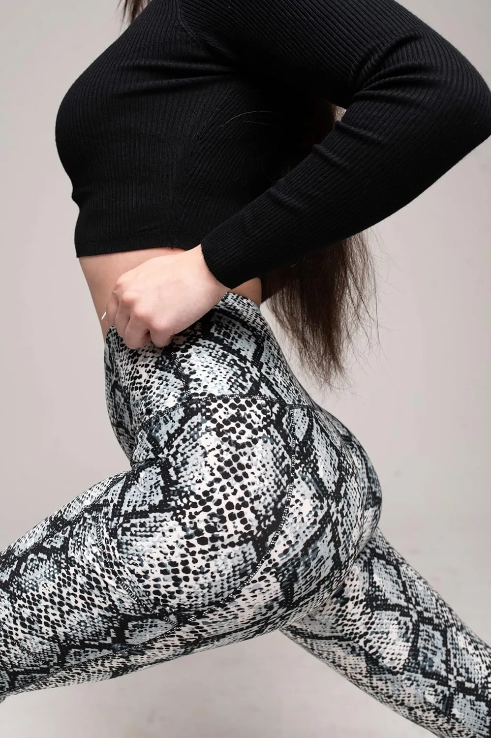 COMFY FOREVER Pocket Leggings for Women W/5' High Waist Tummy Control Ankle Length Pants