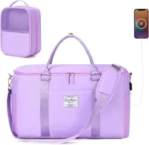 Convertible Travel Garment Bag, Carry On Garment Duffle Bag with Toiletry and Shoe bag, Garment Bags for Travel, 2 in 1 Hanging Dress Suitcase Suit Travel Bags for Women with USB Charging Port