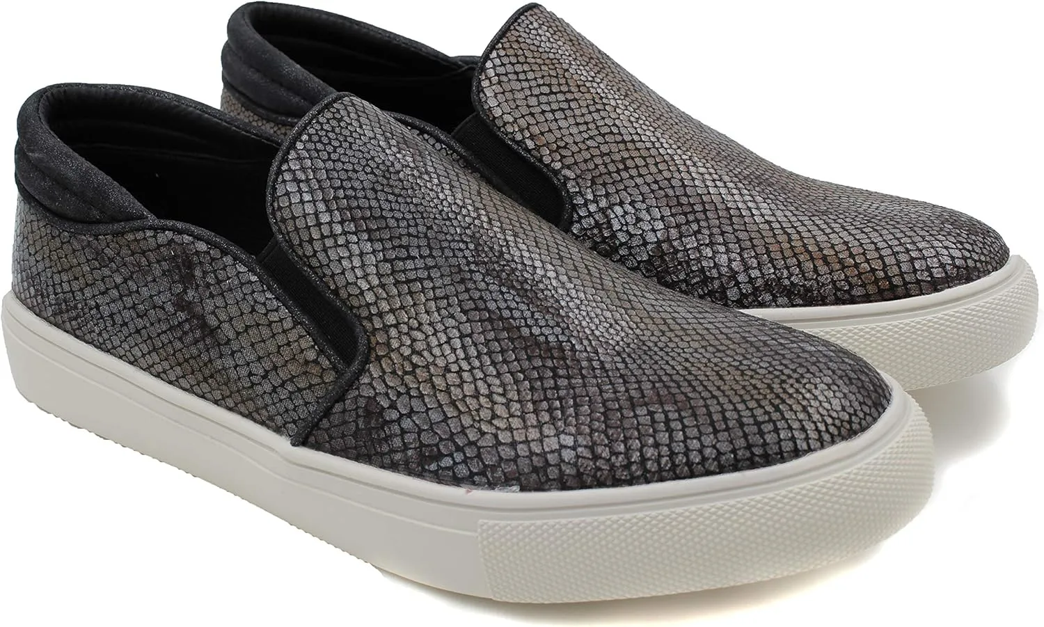 Corkys Womens Selena Snake Print Slip-On Fashion Sneakers