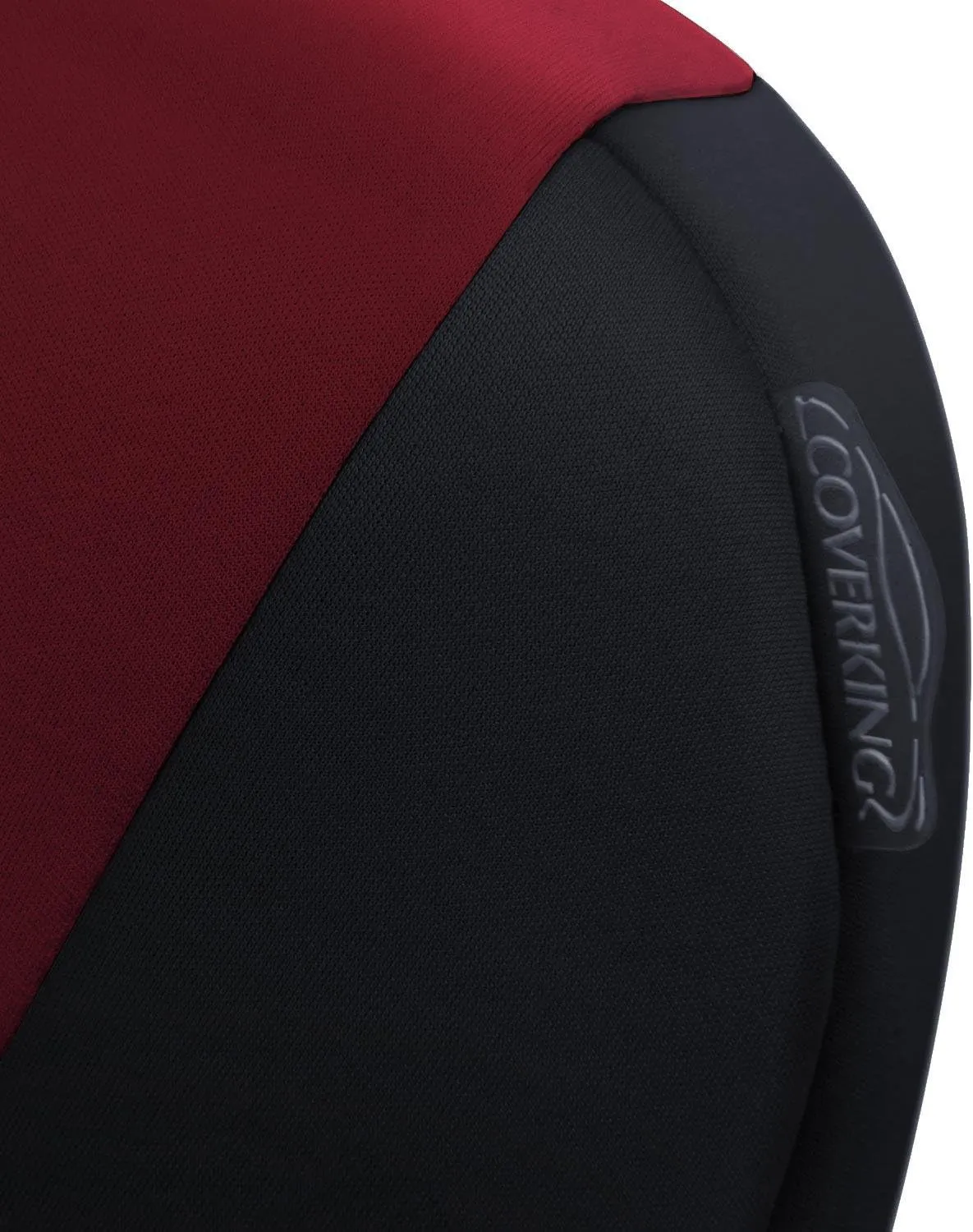 Coverking Custom Fit Front 50/50 Bucket Seat Cover for Select Toyota Tacoma Models - Neosupreme (Red with Black Sides)