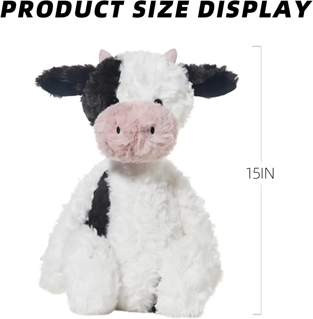Cow Stuffed Animal Cute Dairy Cow Plush Toy Soft and Cuddly Plushies Doll Gifts for Girls Boys Adults