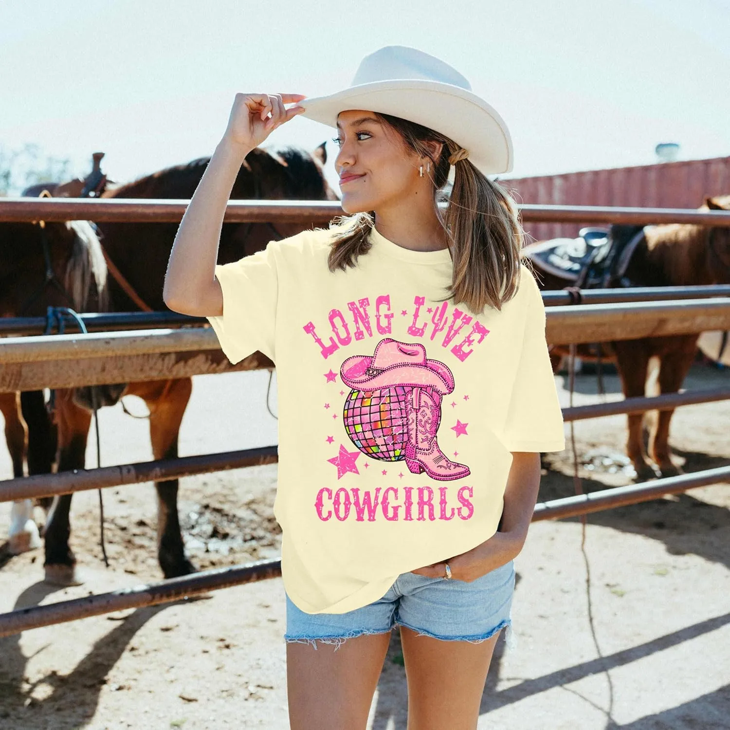 Cowgirl Western Shirt for Women Country Music T-Shirts Retro Country Cowboy Short Sleeve Outfits