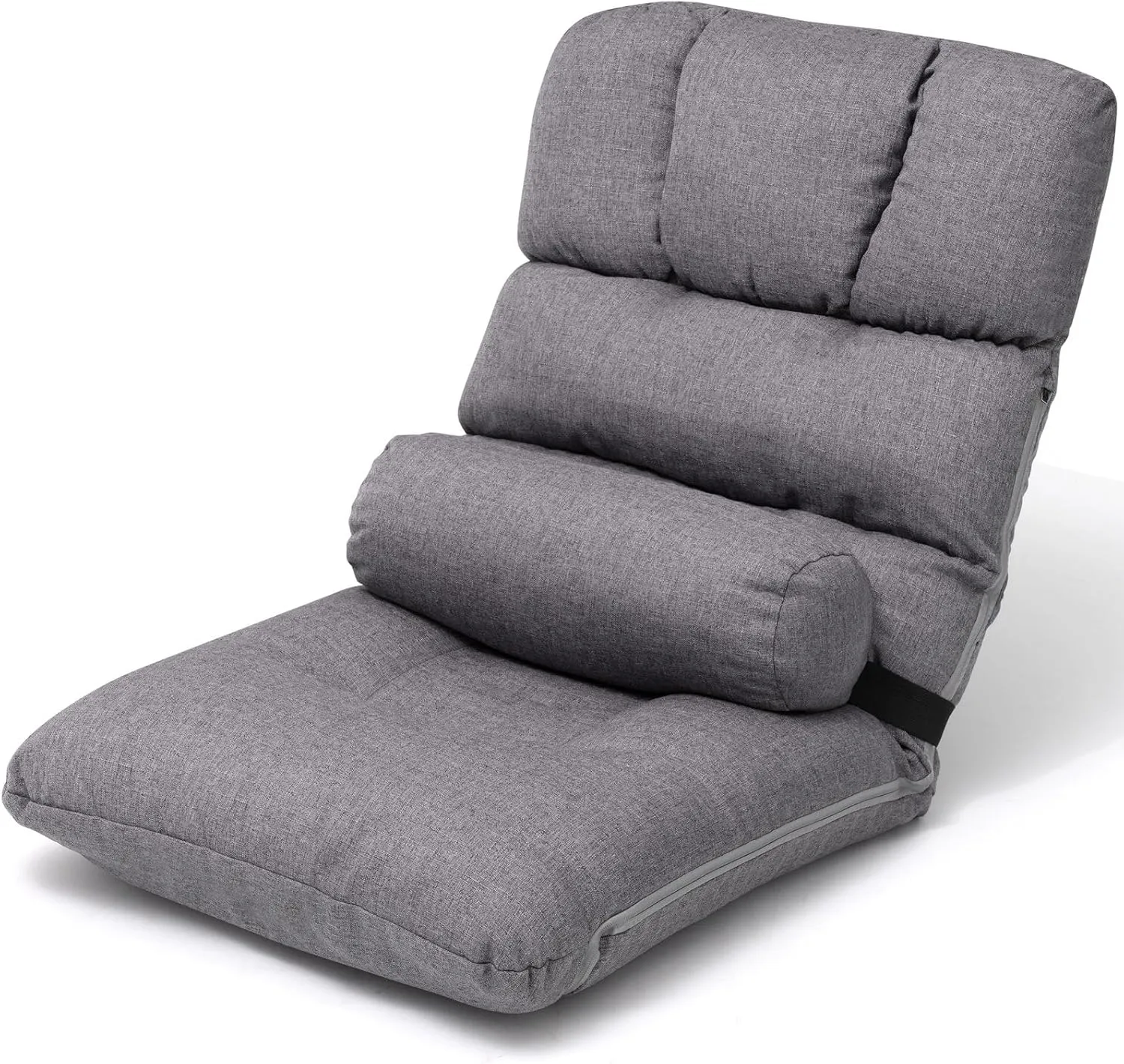 Crestlive Products Adults Floor Chair Adjustable Lazy Sofa with Removable Pillow, Foldable Memory Foam Padded Kids Gaming Chair, Flat Cushion for Indoor Meditation, Reading(Gray)