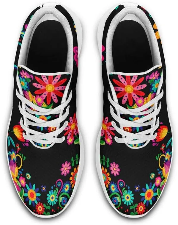 Custom Skull Running Shoes for Women Men Mesh Breathable Comfort Walking Sneaker Sports Athletic Halloween Shoes