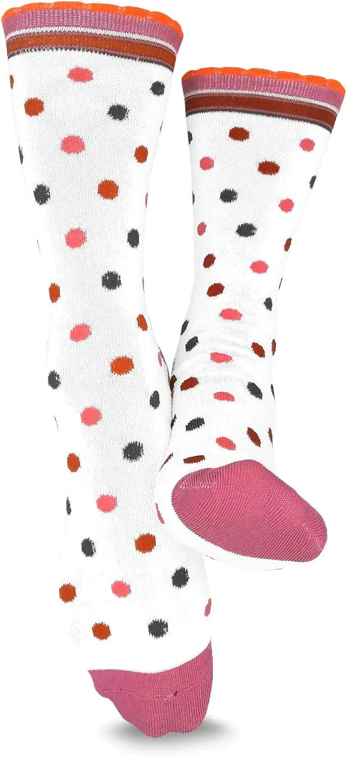 Cute Fun Novelty Dress Casual Argyle Stripe Floral Scallop Hearts Socks for Women Size 9-11 6pair 12pair School Socks