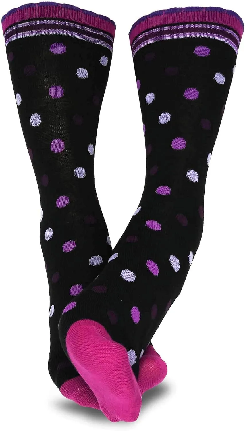 Cute Fun Novelty Dress Casual Argyle Stripe Floral Scallop Hearts Socks for Women Size 9-11 6pair 12pair School Socks
