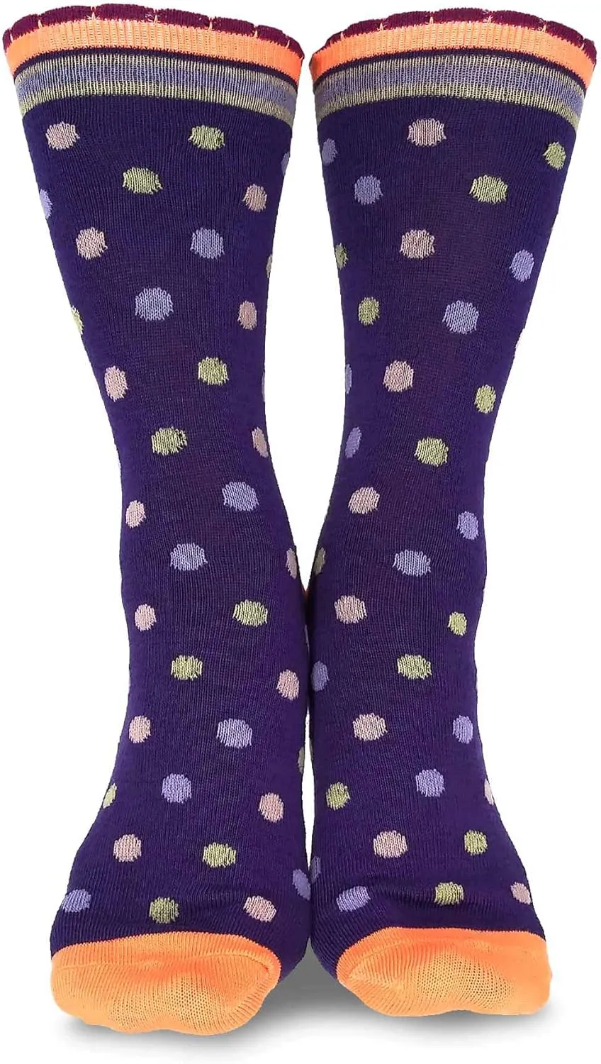 Cute Fun Novelty Dress Casual Argyle Stripe Floral Scallop Hearts Socks for Women Size 9-11 6pair 12pair School Socks