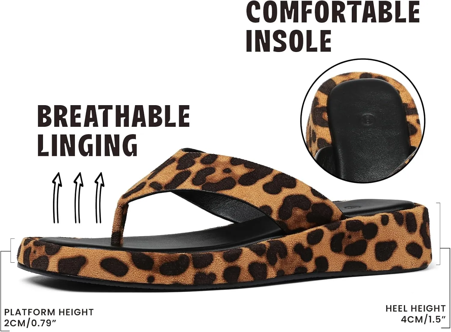 CYNLLIO Slides for Women Slip on Flip Flops Sandals Casual Thongs Platform Wedges Sandals Summer Beach Shoes Comfy Walking Flats Shoes Outdoor Slippers
