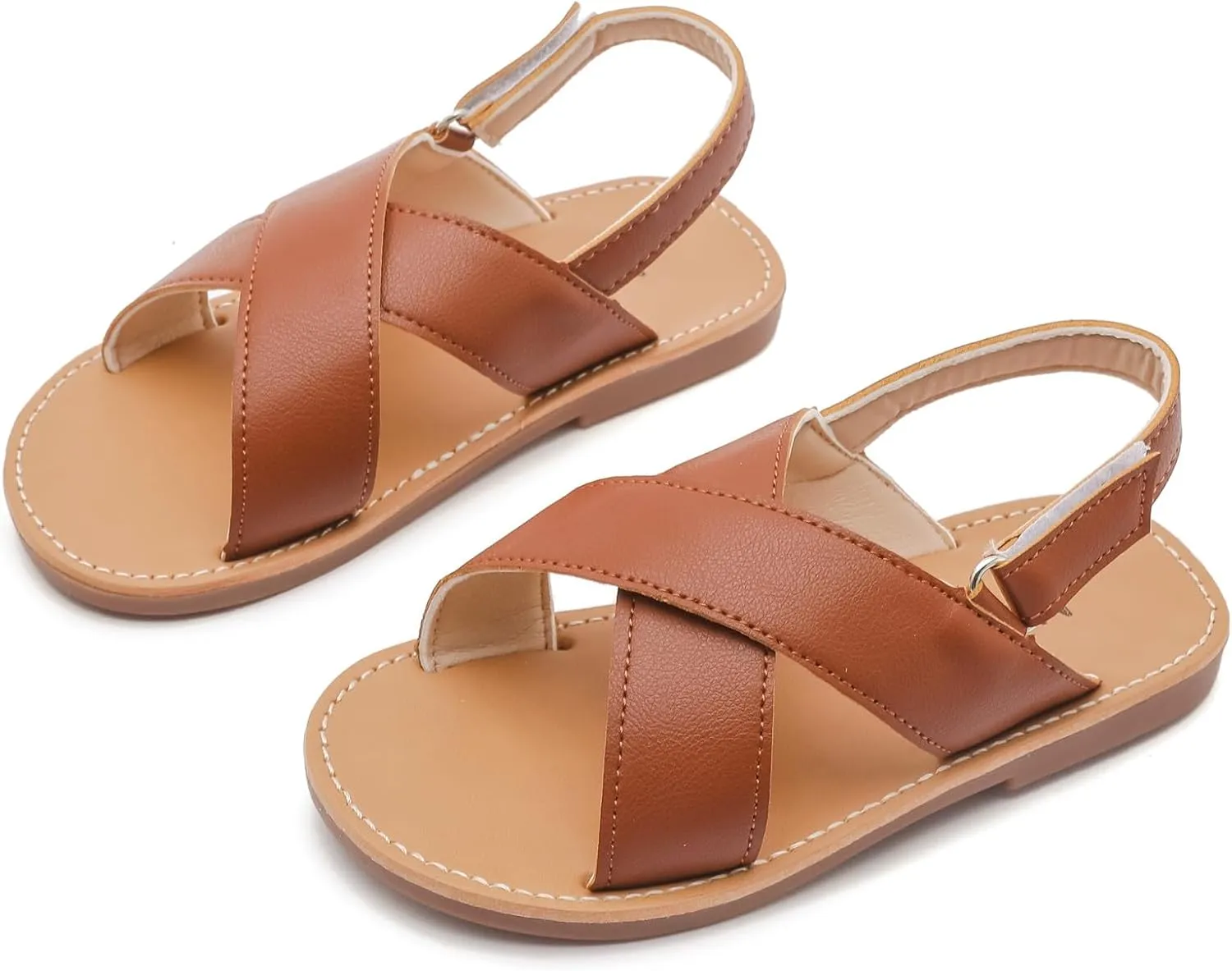 DADAWEN Girl's Summer Water Sandals Strappy Comfort Soft Flat Sandal (Toddler/Little Kid)