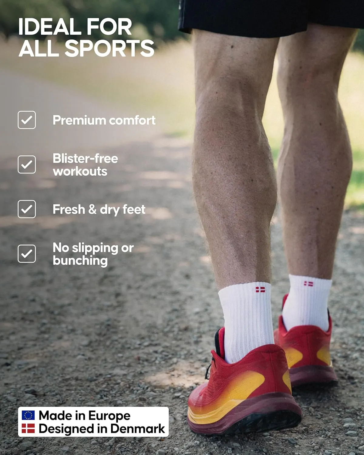 DANISH ENDURANCE Athletic Socks, Anti-blister, Breathable & Moisture Wicking Quarter Socks, for Men & Women, 3 Pack