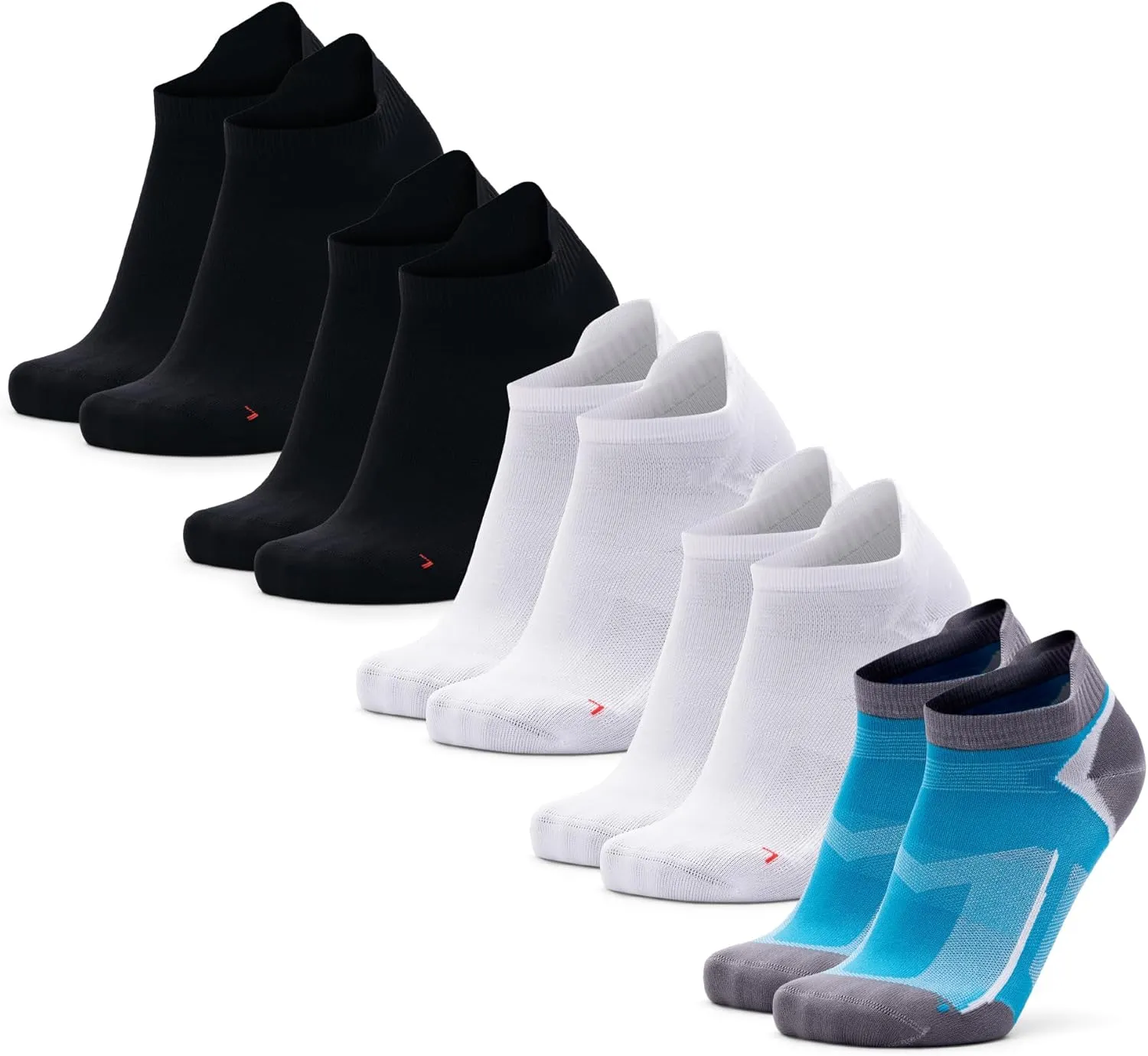 DANISH ENDURANCE Low-Cut Athletic Socks, Moisture Wicking, Men & Women, 5-Pack