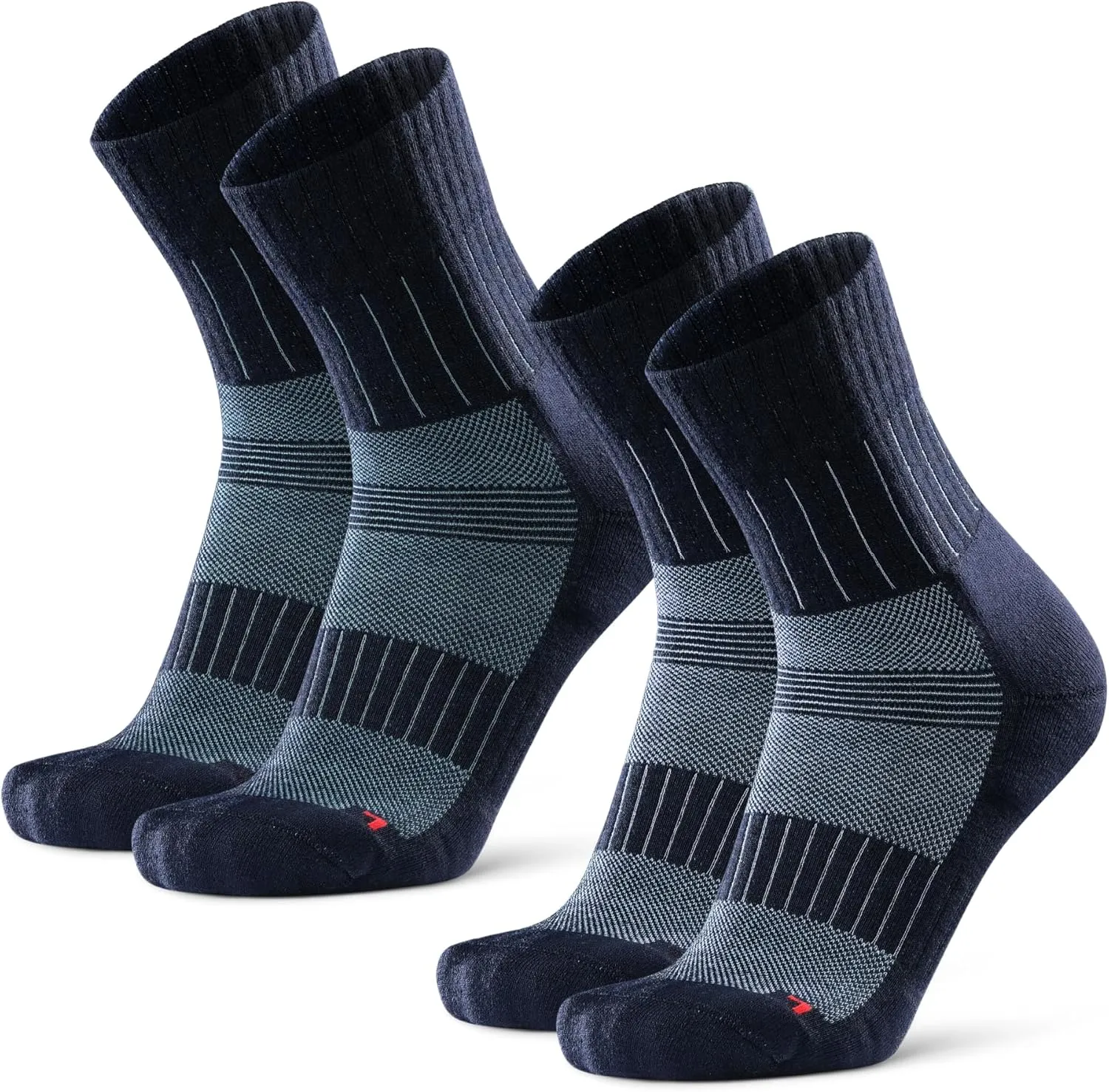 DANISH ENDURANCE Merino Wool Trail Running Socks for Men & Women, 2 Pack