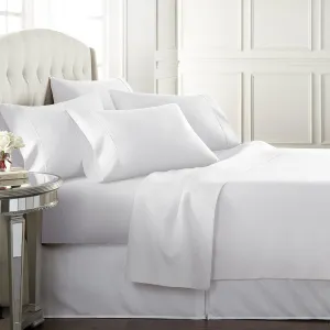 Danjor Linens Queen 6 Piece Sheet Set - Hotel Quality, Breathable, & Cooling Sheet Set with Deep Pockets - Soft Bed Sheets - Wrinkle Free - Machine Washable - White Sheets for Queen Size Bed - 6 pc