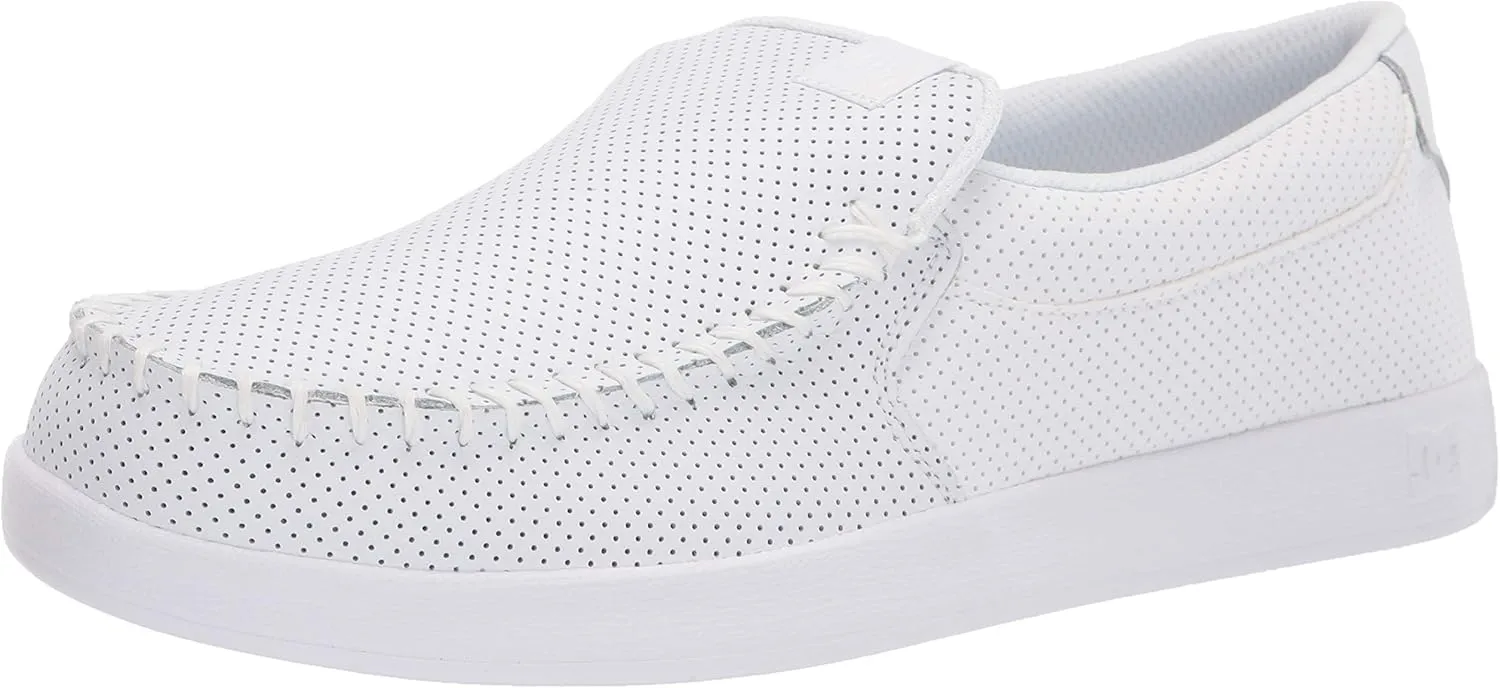 DC mens Villain Casual Slip on Skate Shoe, White, 10.5 US