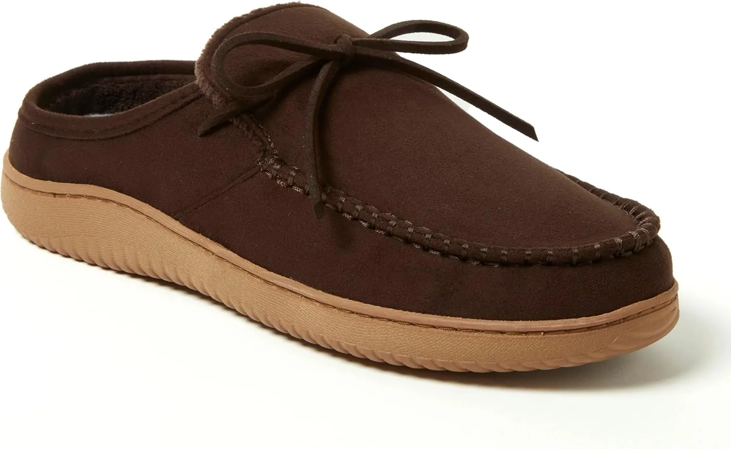 Dearfoams Men's Fowler Moc Toe Clog with Tie Indoor Outdoor Supportive House Shoe Slipper