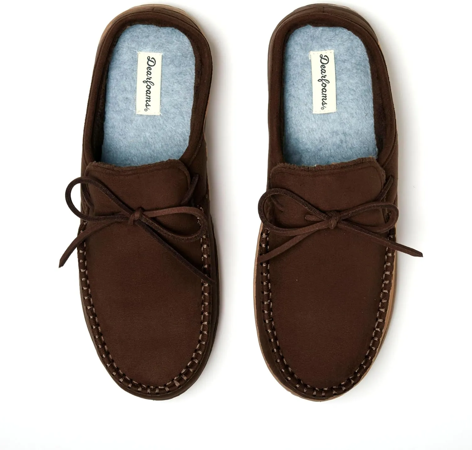 Dearfoams Men's Fowler Moc Toe Clog with Tie Indoor Outdoor Supportive House Shoe Slipper