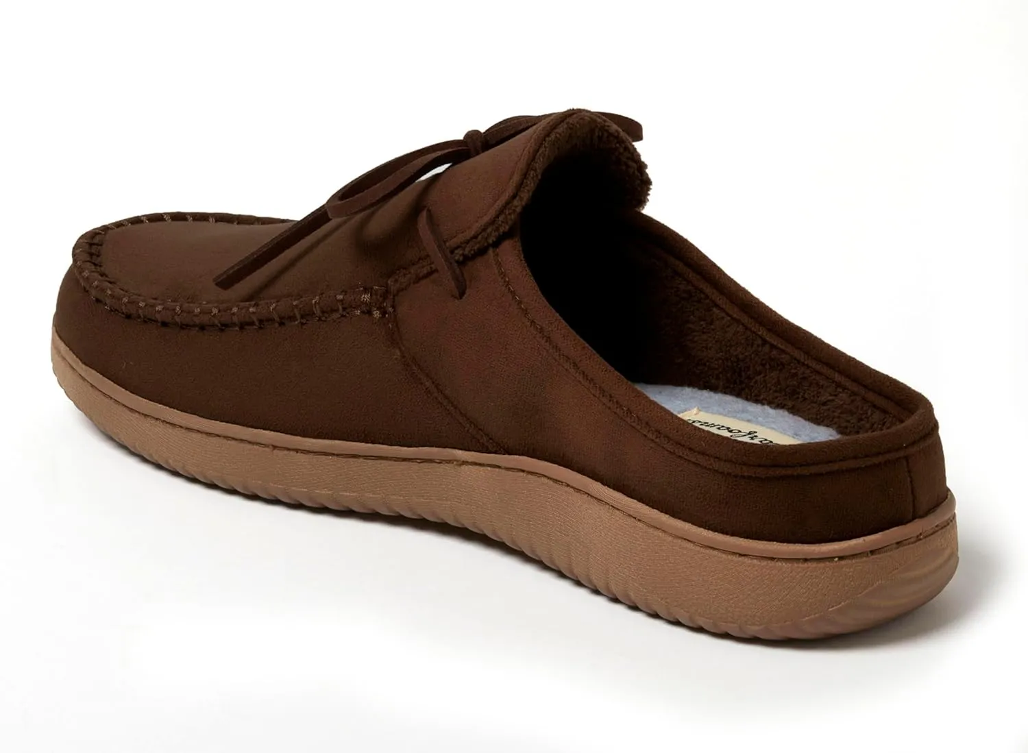 Dearfoams Men's Fowler Moc Toe Clog with Tie Indoor Outdoor Supportive House Shoe Slipper
