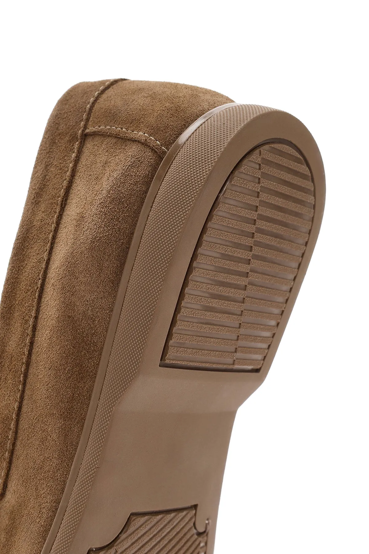Derimod Fly Erkek Vizon Süet Deri Casual Loafer