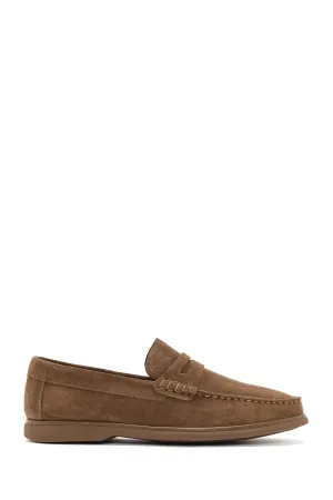 Derimod Fly Erkek Vizon Süet Deri Casual Loafer