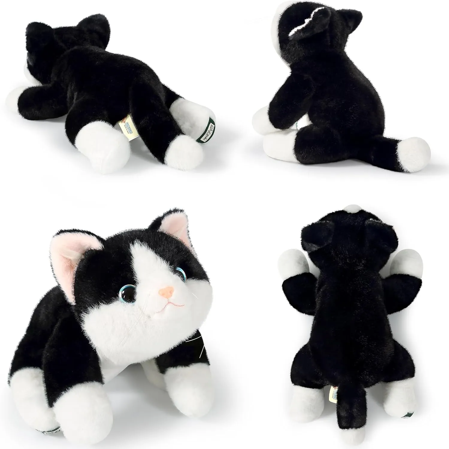 Ditucu Weighted Cat Stuffed Animal 1.2 lbs Cute Realistic Kitten Plush Toys 17.7 inch Soft Plushies Gifts for Kids Black