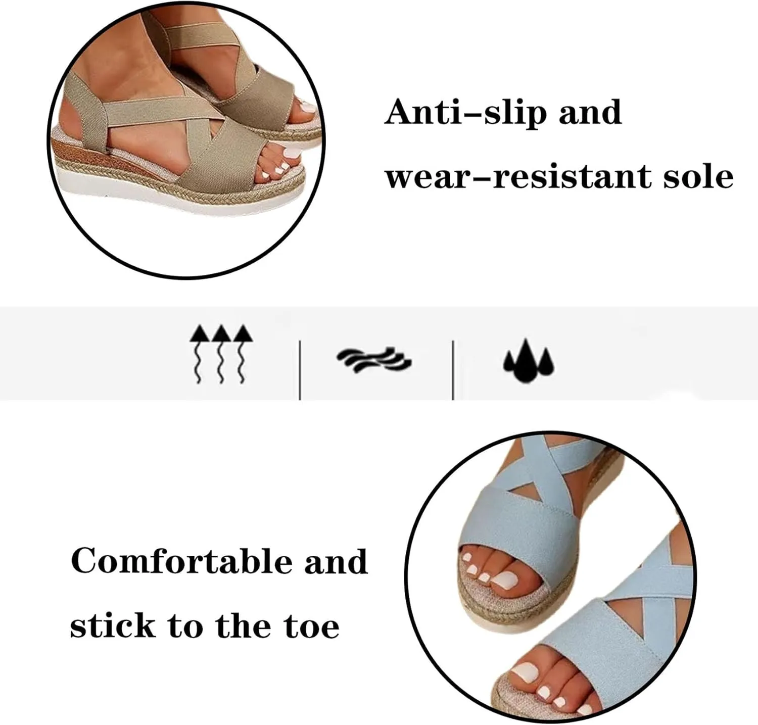 Dotmalls Wedge Sandals, Summer Flat Wedge Heel Fish Mouth Casual Women's Sandals,Comfy Orthotic Sandals for Women