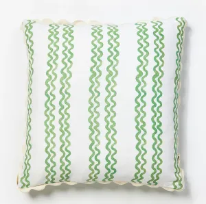 Double Waves Green 60cm Cushion