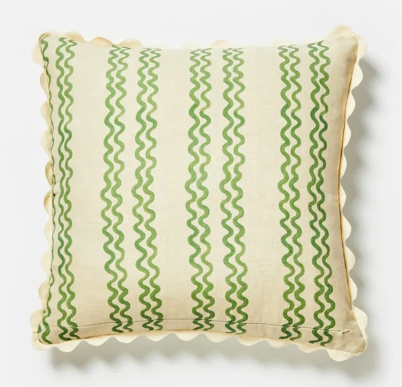 Double Waves Green 60cm Cushion