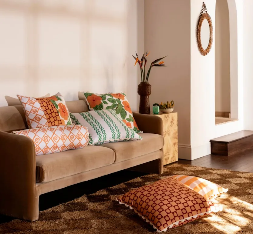 Double Waves Green 60cm Cushion