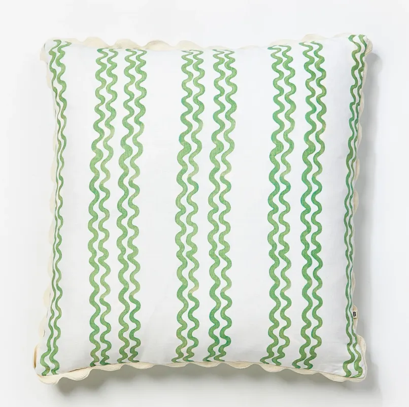 Double Waves Green 60cm Cushion