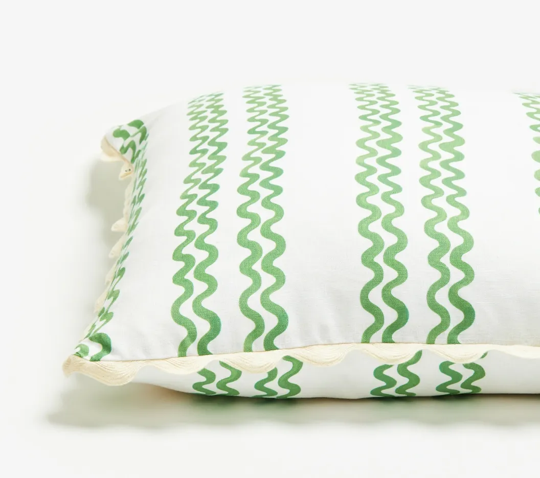 Double Waves Green 60cm Cushion
