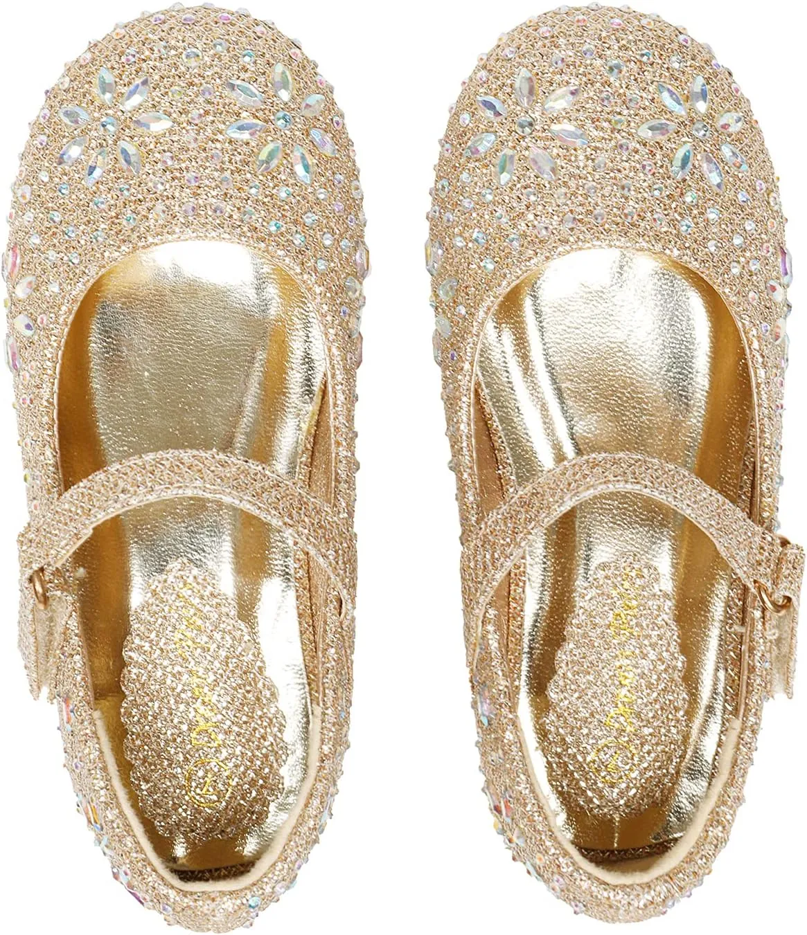 DREAM PAIRS Toddler Girl's Dress Shoes Mary Jane Rhinestone Ballerina Flat for Party, Birthday, Performance, Wedding