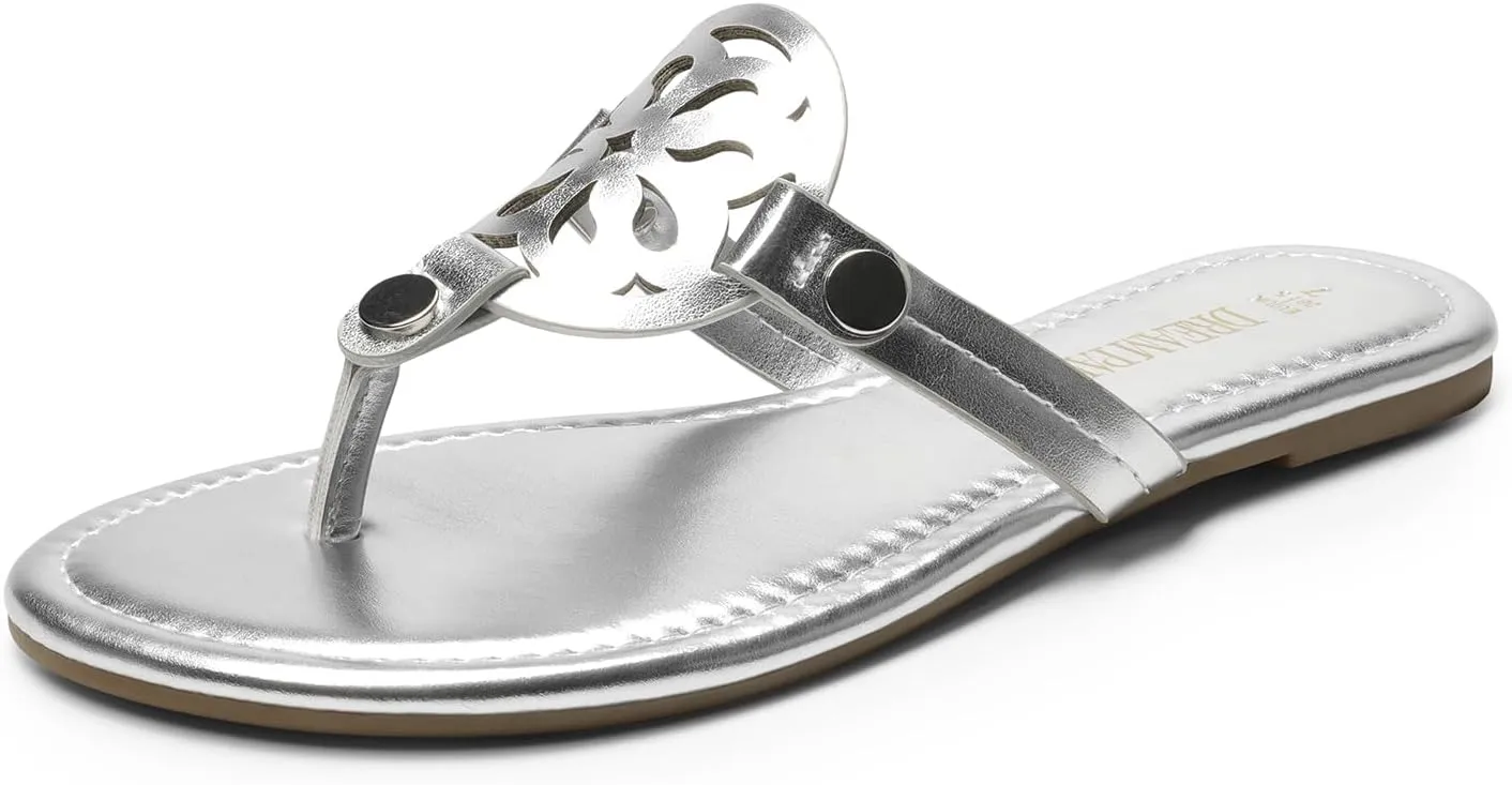 DREAM PAIRS Women's Flip Flops Comfortable Soft Cushion Slide Slip on Summer Beach Thong Flat Sandals