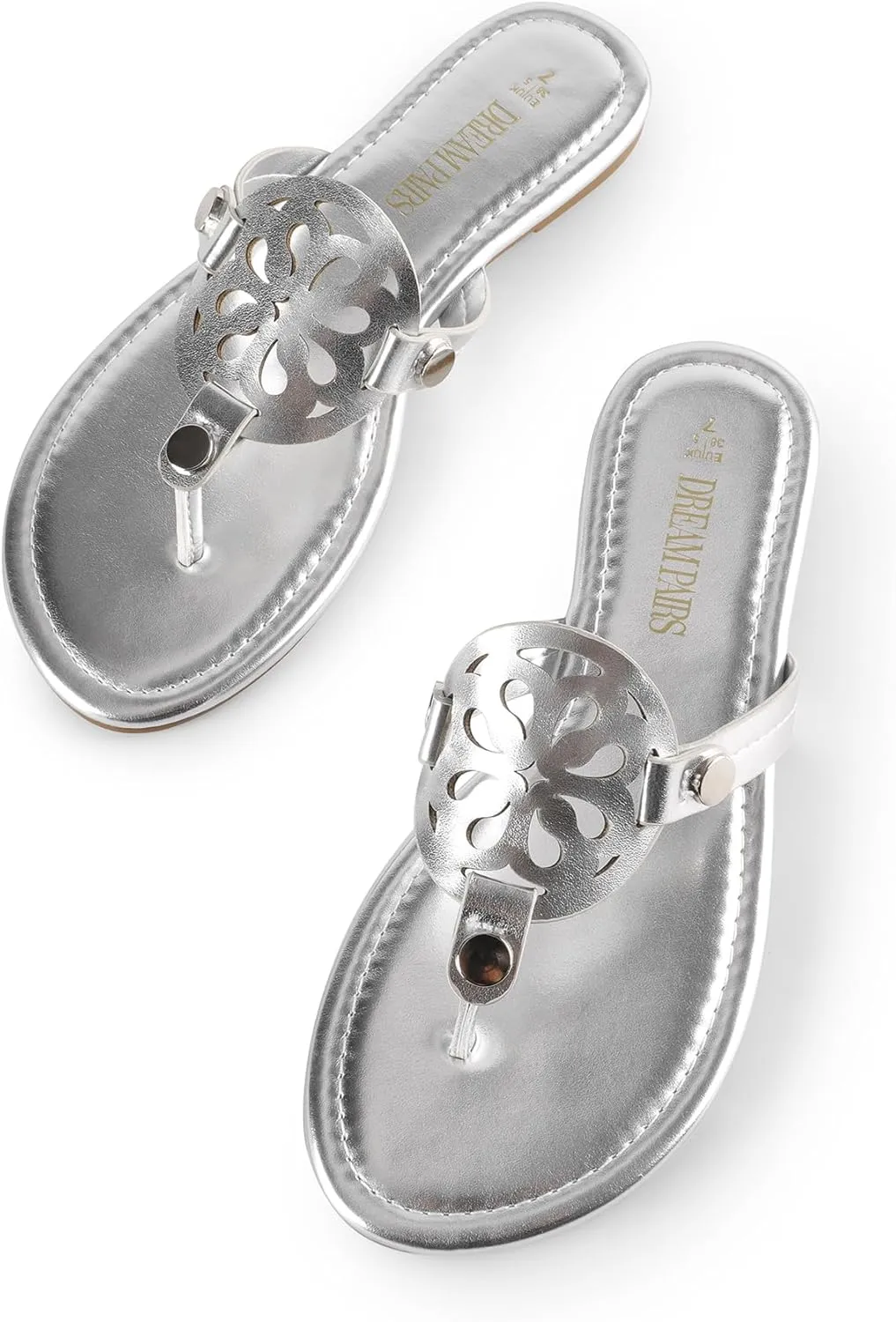 DREAM PAIRS Women's Flip Flops Comfortable Soft Cushion Slide Slip on Summer Beach Thong Flat Sandals