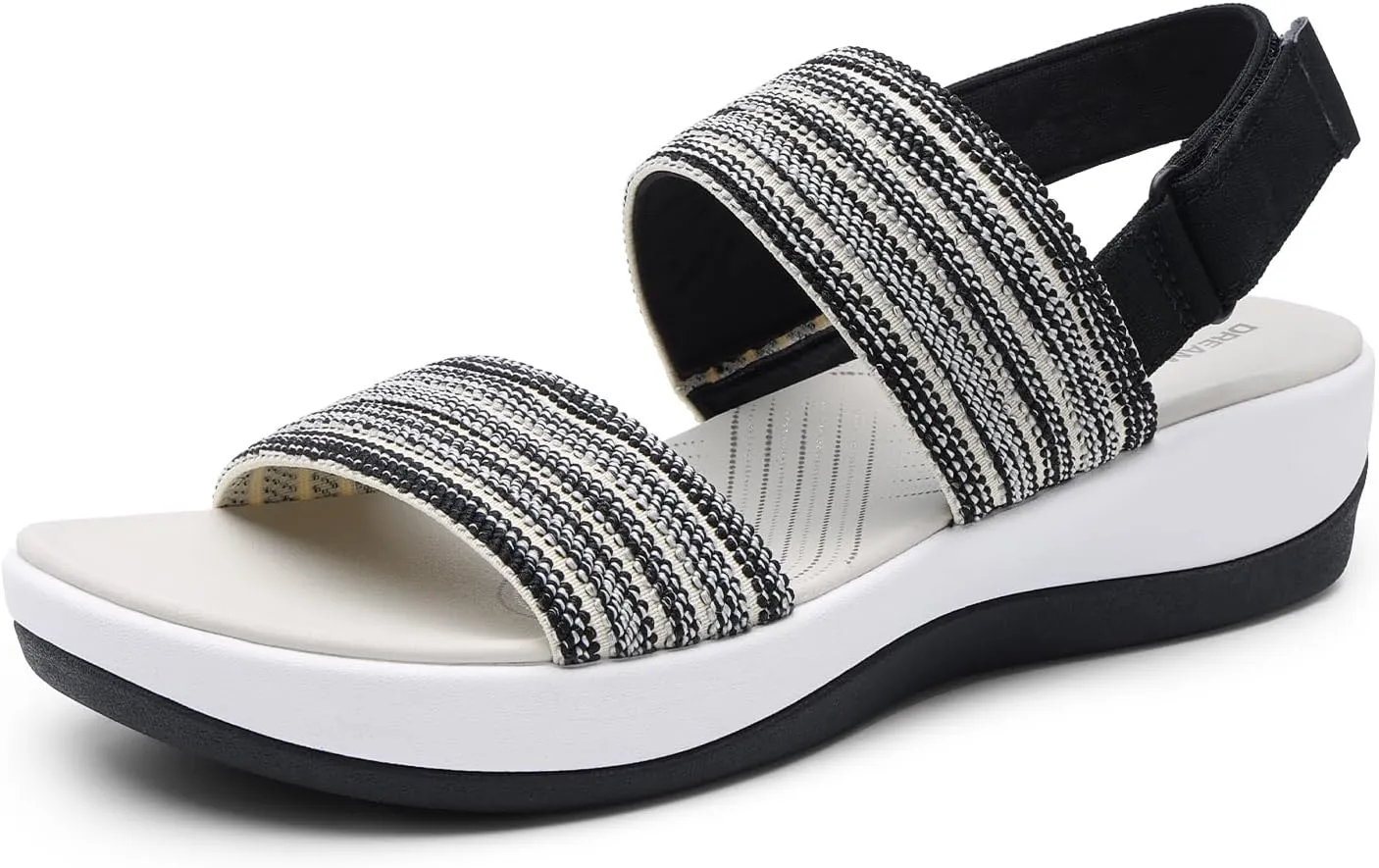 DREAM PAIRS Women's Walking Sandals Lightweight Soft Footbed Low Wedge Comfort Indoor Outdoor Flat Sandals