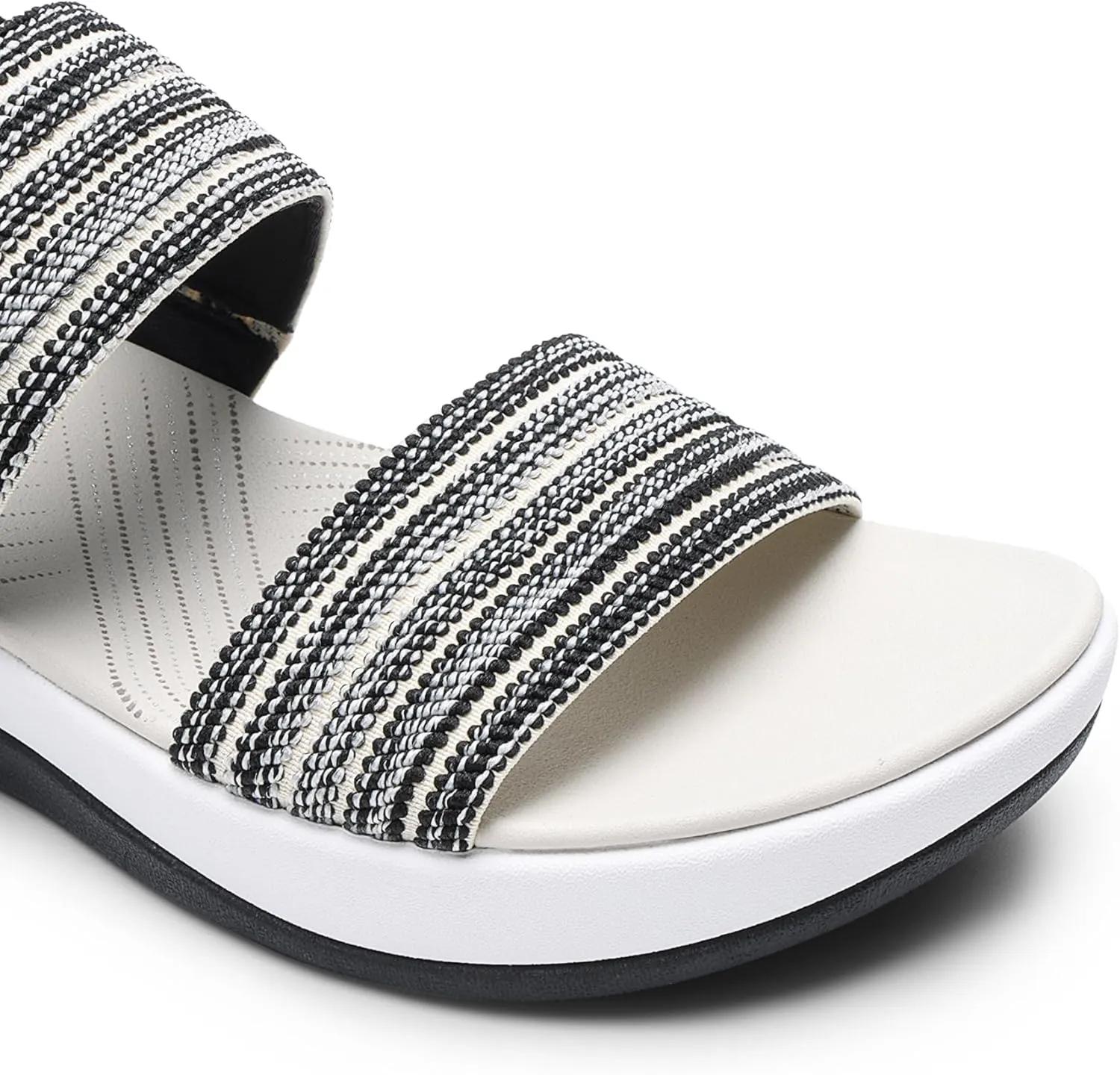 DREAM PAIRS Women's Walking Sandals Lightweight Soft Footbed Low Wedge Comfort Indoor Outdoor Flat Sandals