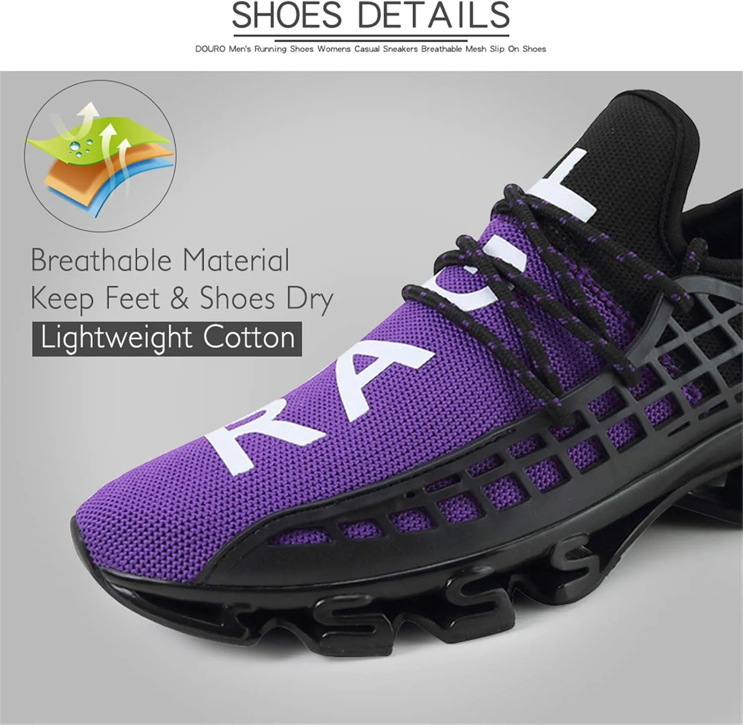 DUORO Mens Slip On Road Running Shoes Breathable Lightweight Comfortable Walking Shoes Athletic Gym Tennis Shoes for Men