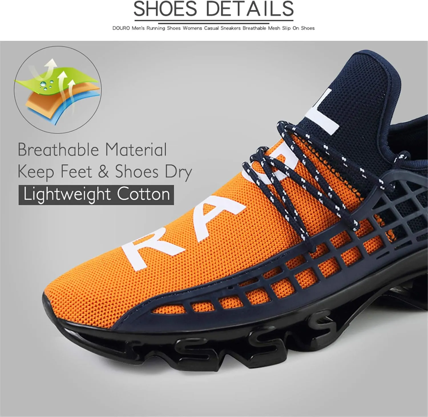 DUORO Mens Slip On Road Running Shoes Breathable Lightweight Comfortable Walking Shoes Athletic Gym Tennis Shoes for Men