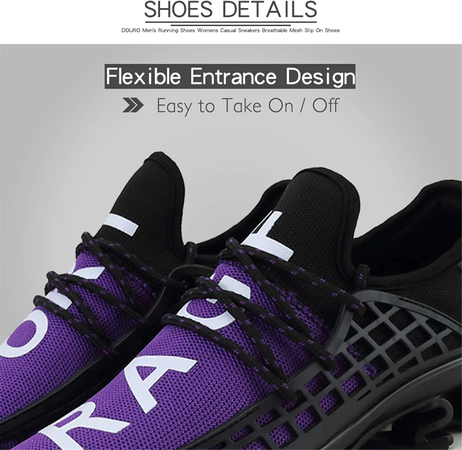 DUORO Mens Slip On Road Running Shoes Breathable Lightweight Comfortable Walking Shoes Athletic Gym Tennis Shoes for Men
