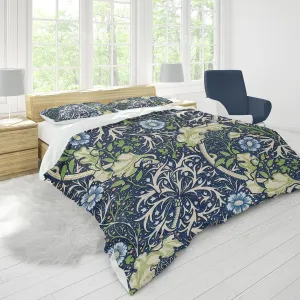 Duvet Cover Twin Size, Retro Flowers Duvet Cover Set for Woman Girls, 4 Piece Rose Flowers Pattern Print Microfiber Anti Wrinkle Soft Bedding Set with 2 Pillowcases (B, Twin)