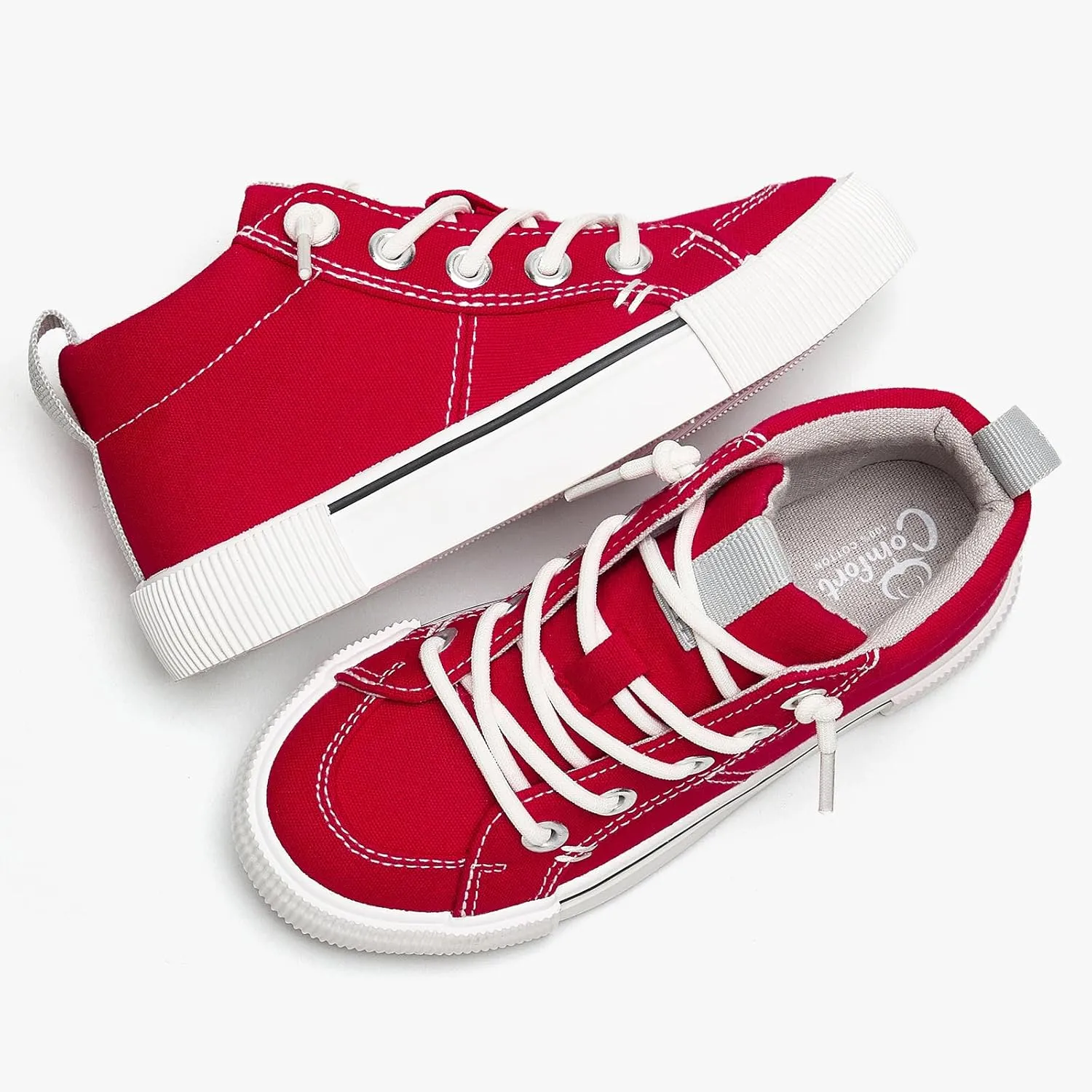 EasyStar Boys Girls Mid-Top Slip On Comfort Fabric Sneaker Shoe