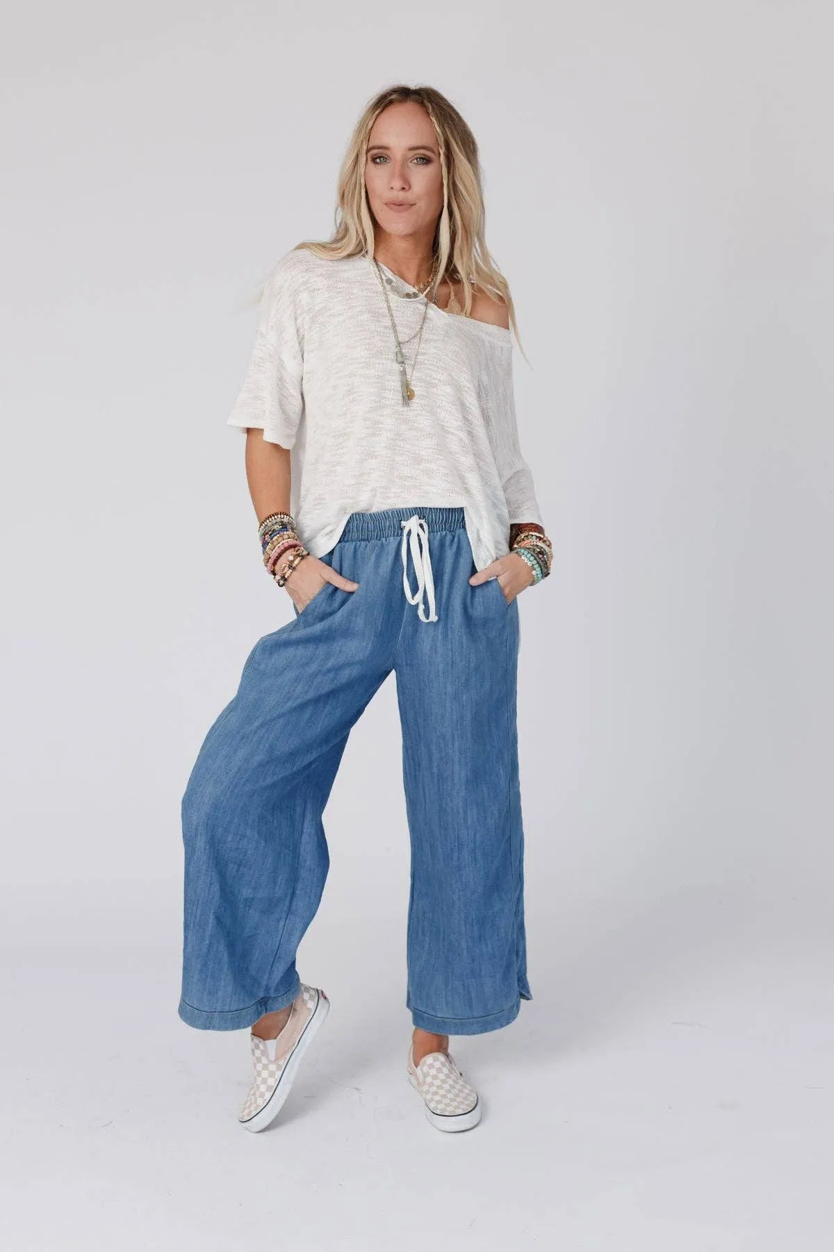 Eco-friendly Nest Pant So Cropped Leg Wide Comfy - Customer favorite - Denim Bird Three