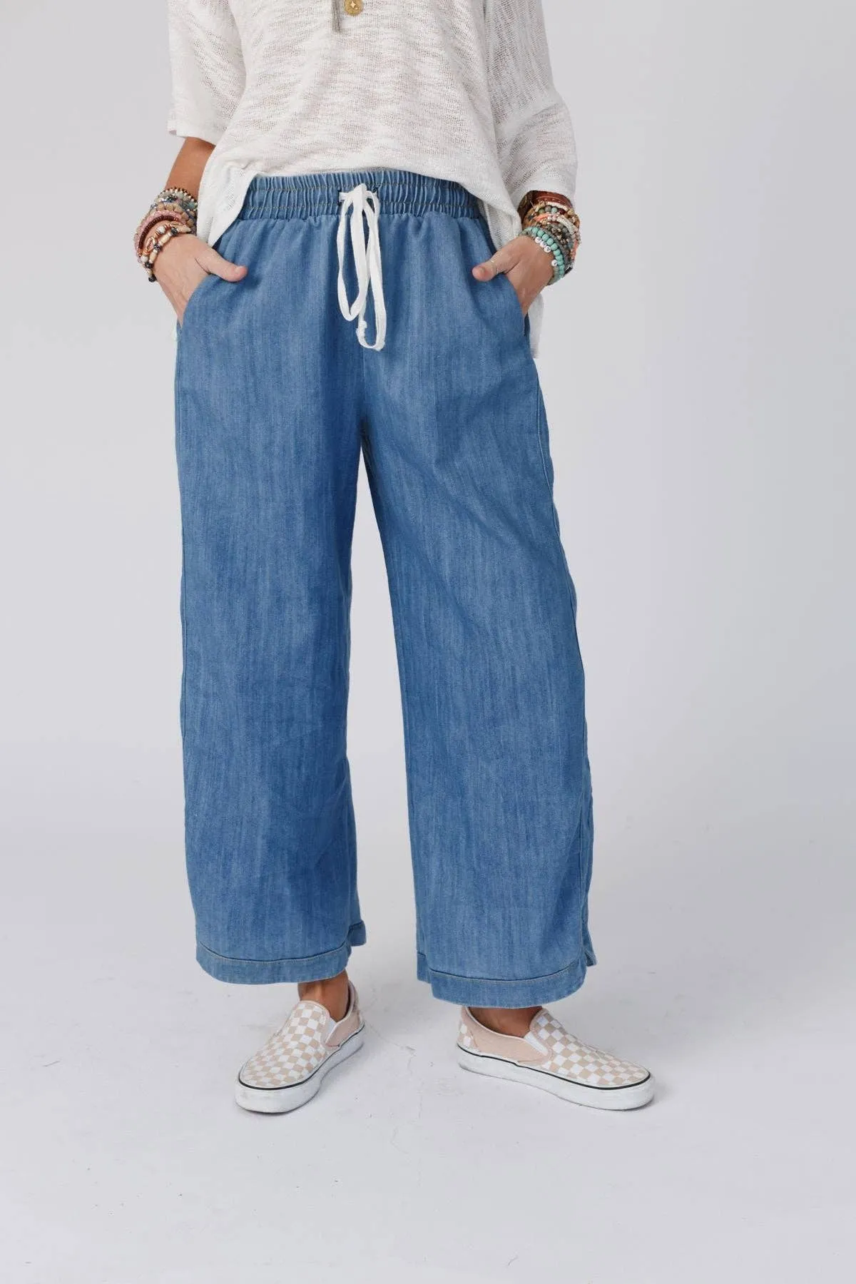 Eco-friendly Nest Pant So Cropped Leg Wide Comfy - Customer favorite - Denim Bird Three